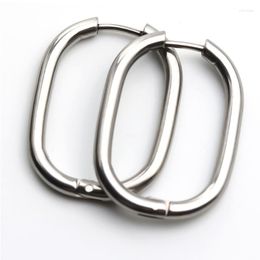 Hoop Earrings Selling French Silver Colour Chic O Shaped Minimalist Women's Chunky Hoops Geometric Stainless Steel