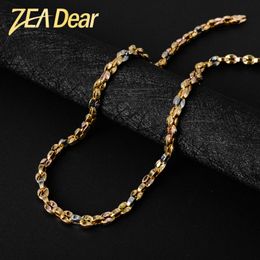 Necklaces ZEADear Jewellery Fashion New Copper Necklace Chains Three Italy Gold Colour For Women Man High Quality Classic Trendy Daily Wear