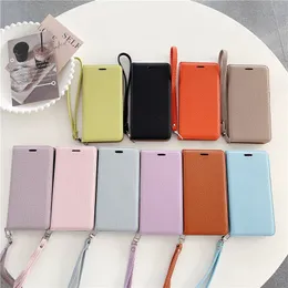 Luxury Magnetic Lychee Pattern Folio Vogue Phone Case for iPhone 14 13 Mini 12 11 Pro Max XR XS 7 8 Plus Wristband Multiple Card Slots Leather Wallet Kickstand Shell