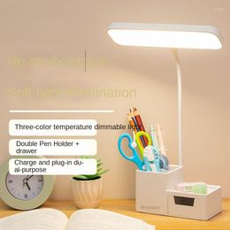 Table Lamps 6000Mah Desk Lamp 3Colors Special Pen Holder Multifunctional Bedside Writing Children Reading Led Light For
