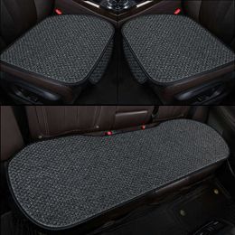 Cushions Flax Car Seat Cover Protector Summer Linen Front Rear Back Cushion Protection Pad Mat for Auto Interior Truck Suv Van AA230520