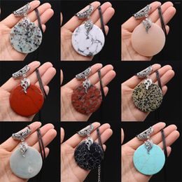 Chains Natural Crystals Stone Pendant Necklaces Rose Quartz Amazonite Turquoise Long Rope Necklace For Women Craft With Weave 45cm