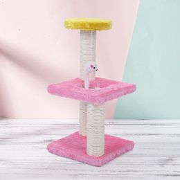 Cat Beds Kitty Tree Scratcher Furniture Play Post House Pet Bed Hammock Kitten (Random Color)