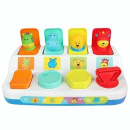 Blocks 2023 Interactive Pop up Animal Toy Switch Box Button Baby Intelligence Push Doll Learning Expand Toys Game Gift 230520