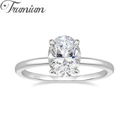 Rings Trumium 3CT 925 Sterling Silver Engagement Rings Oval Cut Solitaire Cubic Zirconia CZ Wedding Promise Rings for Women Size 311