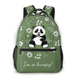 Backpack WHEREISART Children Women Lovely Panda Flower Prins For Teen Girls Travel Bags Mochilas Rucksack Dropship 2023