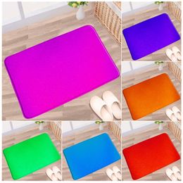 Bath Mats Modern Colored Bathroom Mat Blue Red Green Purple Pattern Non-slip Rugs Flannel Home Decor Kitchen Doorway Aisle Carpet