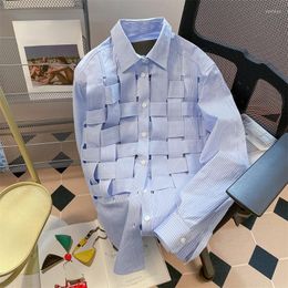 Women's Blouses Blusas Mujer Plaid Blouse Spring Loose Blue Striped Shirt Women Wild Casual Tops Feminina Shirts Lady Camisas