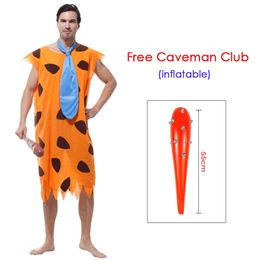 Theme Costume Adult men's clothing primitive grassland clothing Fred Flinstone Stone Age Indian men's clothing role-playing Halloween carnival floral dress 230520