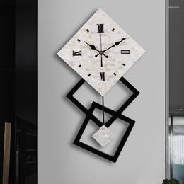 Wall Clocks Nordic Design Clock Bedroom Battery Wooden Stylish Living Room Luxury Jam Dinding Home Decorating Items YY50WC