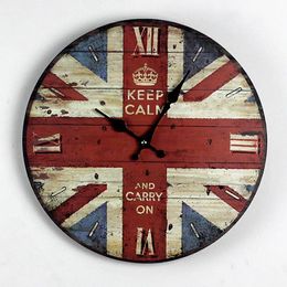 Wall Clocks Nostalgic Style Color Painted Solid Wood Clock Electronic Stickers For Kitchen Table Squidgame