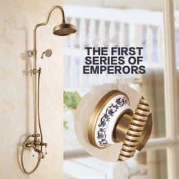 Bathroom Shower Sets Bathtub Faucets Antique Brass Rainfall Set Durable Construction Faucet Mixer Tap For 9137