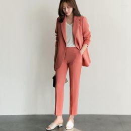 Women's Two Piece Pants High Quality Fashion Business Pant Suits Set Blazers Formal Women OL Elegant Solid Colour 2 Sets Uniform Jackets