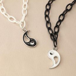 Pendant Necklaces Punk Tai Chi Couple For Women Men Lovers Friend Hip Hop Link Chain Yin Yang Necklace Fashion Jewellery Gift