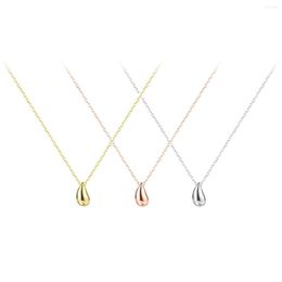 Pendant Necklaces Water Drop Necklace For Women Girls Teardrop Of Goddess Raindrop Silver Rose Gold Colour Stainless Steel Jewelry(GN365)