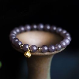 Bangles Customised Natural Hetian Jade Round Beads Lotus seed Elastic Bracelet Jade Jewellery Fashion Man Woman Luck Amulet 925 Silver