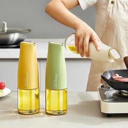 Storage Bottles Oil Pot Automatic Opening Bottle Leak-proof Household Kitchen Glass Seasoning Sauce Vinegar Gravity