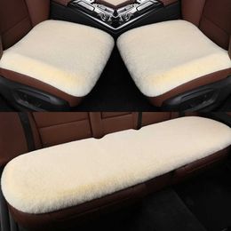 Cushions Cover Winter Warm Plush Fluffy Seat Front Rear Wool Fur Capes Cushion Set Cotton Pad Car Interior AA230520
