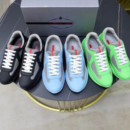 America's Cup Men casual shoes Soft rubber walking bike fabric sneakers Cow genuine leather low tops sneaker platform Colours sole sports runner trainers 38-47Size