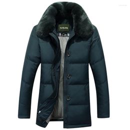 Men's Down With Faux Fur Collar Warm Thicken Winter Coat Men Casual Slim Outwear Jacket And Cotton Parka M-3XL YYJ0038