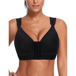 Bras Sets Burvogue Bra Women's Seamless Pad Push Up Postoperative Bra Front Closed Bra Tank Top Bra Gather Adjustable Sports Bra 230520