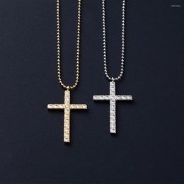 Pendant Necklaces 1pcs Stainless Steel Necklacer For Women Non Fading Cross Collarbone Chain Classics Man Accessories Jewelry Gift 2023