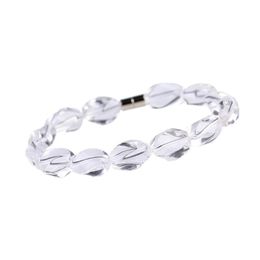 Link Bracelets Chain Natural White Rock Crystal Bracelet Jewellery For Women Lady Men Love Luck Reiki Gift Clear Beauty Beads Rare Gemstone