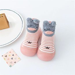 First Walkers Baby Infant Boys Girls Animal Cartoon Socks Shoes Toddler Fleece WarmThe Floor Non Slip Size 9 Girl