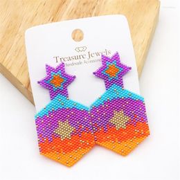 Stud Earrings BLUESTAR 2023 Colorful Star Design For Women Handmade Woven Miyuki Beaded Boho Earring Jewelry Fashion Drop Ear Rings