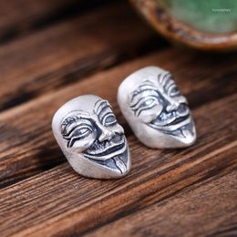 Stud Earrings S925 Pure Silver Ancient Ways Is Frosted Original For Vendetta Mask The Ghost Hand Man