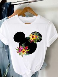 Men's T Shirts Flower Ear Trend 90s Clothes Lady Clothing Short Sleeve Graphic Tee Top Printed Fashion Women Female Casual T-shirts