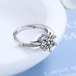 Cluster Rings DIWENFU Genuine 925 Sterling Silver Zircon Ring For Women Luxury Origin Wedding Bands Jewelry Anel Jewellry Box