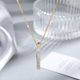 Chains 2023 Titanium Steel Gold Colour Chain Shell Long Pendant Necklace For Women Fashion Luxury Girl's Clavicle Jewellery