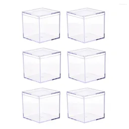 Jewelry Pouches Clear Square Cube: 9pcs Small Box With Lid Storage Boxes Organizer Containers For Candy Tiny