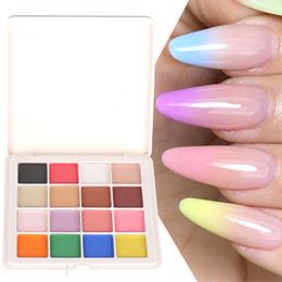 Nail Glitter 16 Colours Gradient Powder Solid Magic Neon Chrome Rubbing Dust Ombre Manicure Polish Pigment DIY Decoration BES100 230520