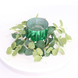 Decorative Flowers 4 Pcs Eucalyptus Wreath Outdoor Holder Ring Small Berries Made Stone Powder