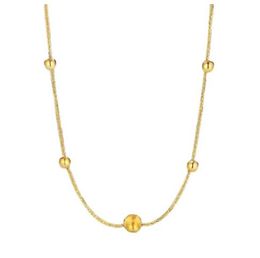 Necklaces 18k gold necklaces for women au750 jewelry rose gold necklace real gold ball necklaces