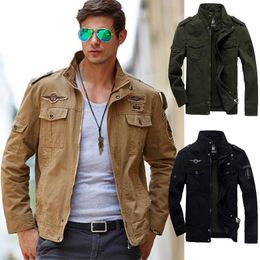 Men's Jackets Men Jacket Outdoor Sports Tooling Coat Casual Military Amry Uniform Zipper Flight Loose SuitMen's