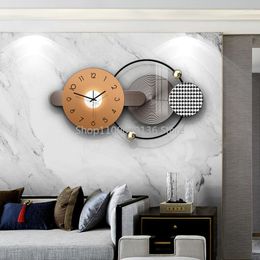 Wall Clocks Metal Silent Clock Nordic Big Size Unusual Fashion Creative 3d Decoration Living Room Relogio De Parede Gift NU