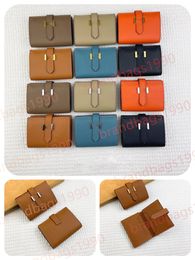 Mini Top quality Purse Soft Togo Leather Cowskin Short Wallets Gold Silver Hardware Women Card holders Fashion Bags 9856 With Serial Number