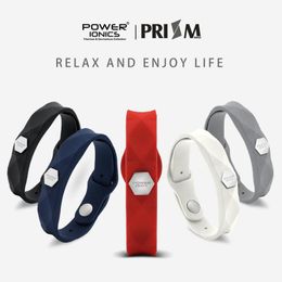 Bangle Power Ionics Prism Waterproof Men Women Ions Germanium Fashion Sports Health Bracelet Wristband Gifts Hard Box