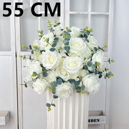 Decorative Flowers 55cm Artificial Table Decoration Flower Ball Silk Storefront Stage Road Lead Wedding Row
