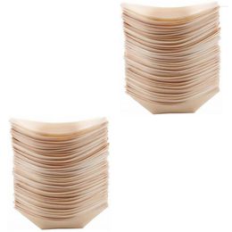 Dinnerware Sets 100 Pcs Sushi Platter Nibble Tray Rustic Decor Wooden Japanese Dishes Plates