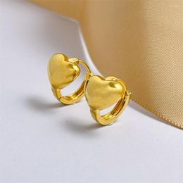 Hoop Earrings Gold Color Charm For Women Heart Small Earring Cuff Brincos Femme Fashion Jewelry Accessories Gifts Wholesale