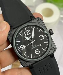 Herrenuhren 2023 Armbanduhren Herrenuhr mit Quarzwerk Glocke schwarzes Leder schwarzes Gummi Ross-Armbanduhren Multifunktions-Six-Stitches-Damenuhren neu
