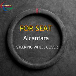 Steering Wheel Covers Alcantara Suede Leather Car Cover Universal For SEAT Series Ibiza Leon Ateca Tarraco Accessories
