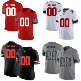 Custom Ohio State Buckeyes jerseys Customise men college white red black Grey us flag fashion adult size american football wear stitched jersey