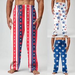 Men's Sleepwear Men Spring Summer Independence Day Print Pyjama Pants Long Casual 10 Star