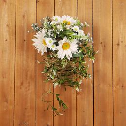 Decorative Flowers Artificial Sunflowers Hanging Baskets Front Door Wreath Pography Props Home Decoration For Patio Garden