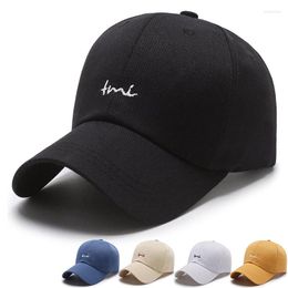 Ball Caps Letter Embroidery Baseball Hat Solid Colour Peaked Cap For Men Women Adjustable Snapback Bonnet Cotton Casual Outdoor Sun Visors